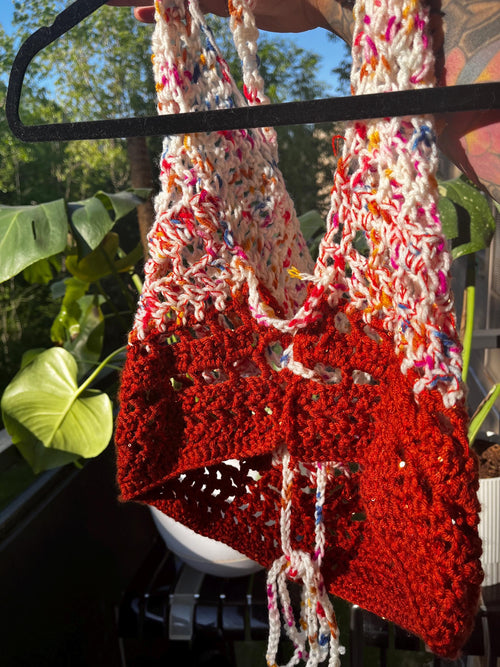Crochet Scoop Neck “Boho Baddie” Summer Crop Top